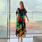 👗 Τυπωμένο φόρεμα με κοντό μανίκι