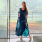 👗 Τυπωμένο φόρεμα με κοντό μανίκι