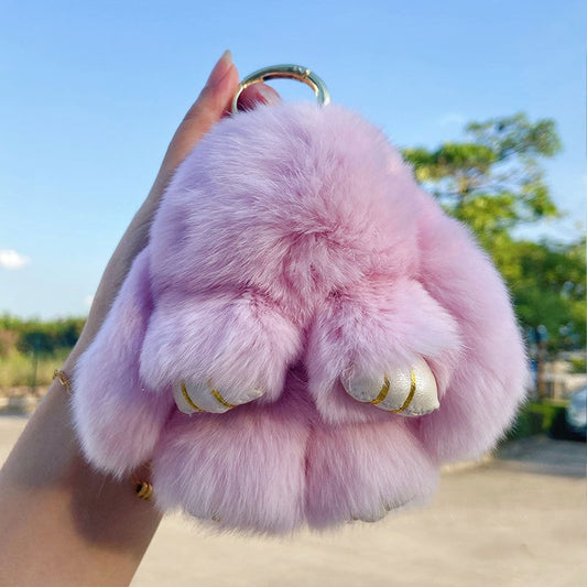 🐰 Χειροποίητα Μαλακά Μενταγιόν-Πομπόν Λαγουδάκι