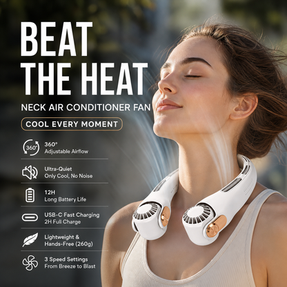 💨 50% OFF!🍃 Neck Air Conditioner Fan 😎🌬️