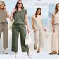 【S-2XL】💕2025 Αμάνικο μπλουζάκι + φαρδύ παντελόνι