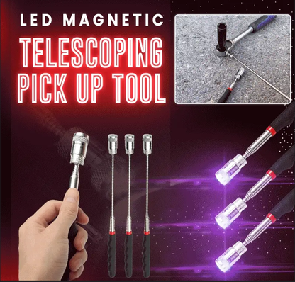 🧲 LIMITED-TIME BUY 1 GET 1 FREE! ✨ LED Retractable Magnetic Pickup – Extendable, Bright Light, 15lb Pull 🔦
