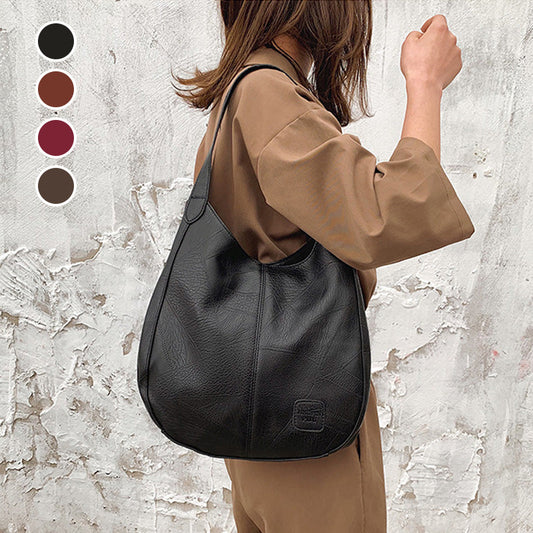 【🎊 Νέα Συλλογή 2025】👜 Γυναικεία τσάντα ώμου από μαλακό δέρμα, σε βινταζ στυλ – με άφθονο χώρο αποθήκευσης