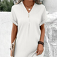 🌷 Γυναικείο κοντομάνικο φόρεμα V-Neck σε μονόχρωμο χρώμα