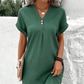 🌷 Γυναικείο κοντομάνικο φόρεμα V-Neck σε μονόχρωμο χρώμα