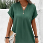 🌷 Γυναικείο κοντομάνικο φόρεμα V-Neck σε μονόχρωμο χρώμα