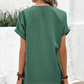 🌷 Γυναικείο κοντομάνικο φόρεμα V-Neck σε μονόχρωμο χρώμα