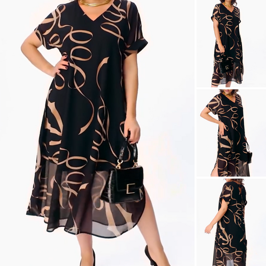 👗 Κομψό φόρεμα με V-λαιμό