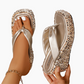 👠 Παχύς πυθμένας Sequin γυναικεία σαγιονάρες