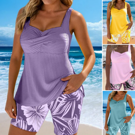 🌸👙Γυναικείο τυπωμένο σετ παραλίας δύο τεμαχίων