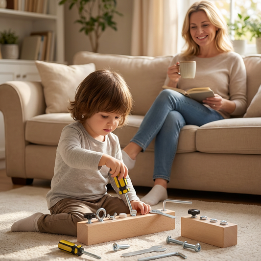🎁Montessori fémcsavarozó tábla játék