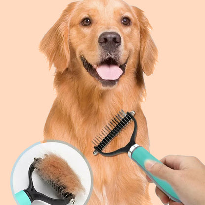 🐕🐈 Δίπλευρη Βούρτσα Απομάκρυνσης Νεκρής Τρίχας για Κατοικίδια