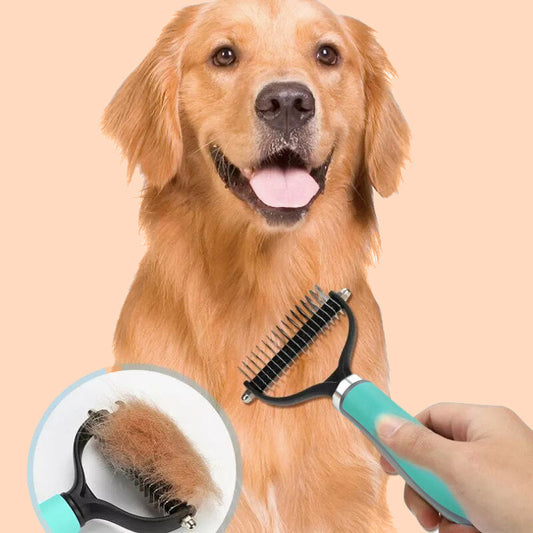 🐕🐈 Δίπλευρη Βούρτσα Απομάκρυνσης Νεκρής Τρίχας για Κατοικίδια