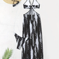 👙  Διχρωμο μαγιό με ρίγες – Δέσιμο στο λαιμό, λεπτομέρεια με δαχτυλίδι, εξαιρετικά ελαστικό 🌊