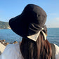 👒☀️Γυναικείο καπέλο ηλίου με φαρδύ γείσο και φιόγκο