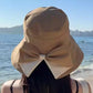 👒☀️Γυναικείο καπέλο ηλίου με φαρδύ γείσο και φιόγκο