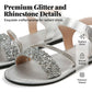 Women's Glitter Strap Flat Sandals