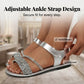 Women's Glitter Strap Flat Sandals