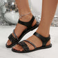 Women's Glitter Strap Flat Sandals