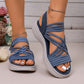 Women's Elastic Strap Platform Sport Sandals