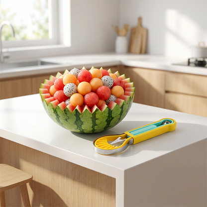 🍉🔥 ΠΡΟΣΦΟΡΑ: Πολυλειτουργικό σετ για το κόψιμο και τη δημιουργία σφαιρών από φρούτα (καρπούζι και πεπόνι)✨