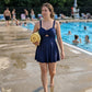 🌊👙 Costum de baie tip rochie pentru femei, cu croi în A și decupaje sexy