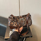Vintage Luipaard Schoudertas met Gespdetails