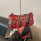 Vintage Luipaard Schoudertas met Gespdetails