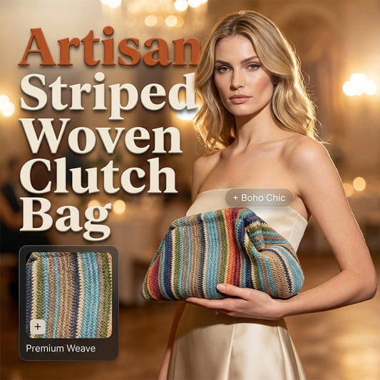 Handgeweven Gestreepte Clutch met Boho Design