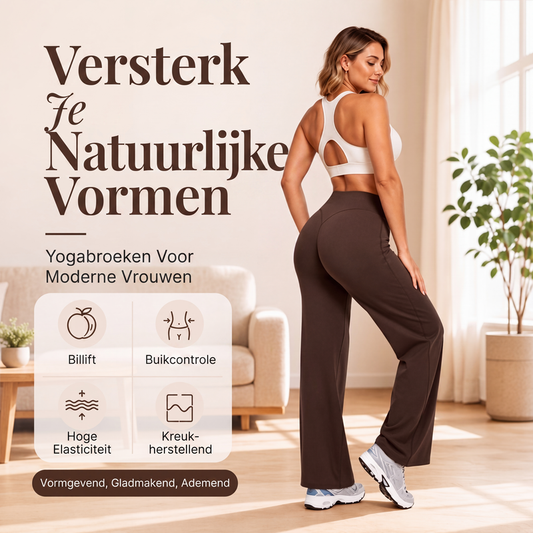 High-waist yogabroek met wijde pijpen voor dames