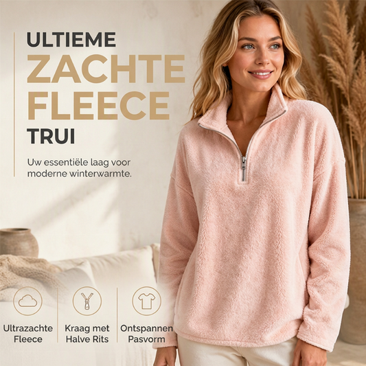 Ultrazachte Fleece Trui met Halve Rits