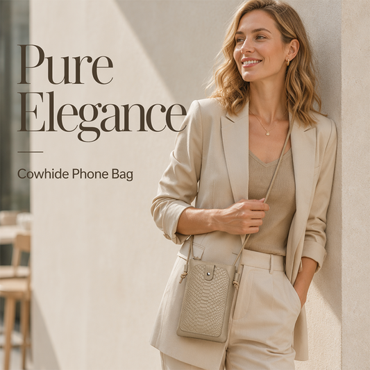 Elegante Leren Telefoontas met Crocoprint