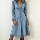 Elegante Suède-Look Jurk met Franjes en Knoopsluiting