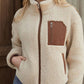 Zachte teddy jas met ritssluiting voor dames