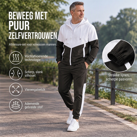 Lichtgewicht colour block jack en trainingsbroek set voor heren