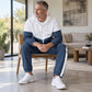 Lichtgewicht colour block jack en trainingsbroek set voor heren